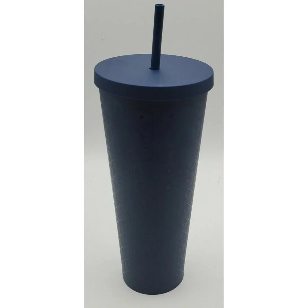 STARBUCKS Matte Navy Blue S and Star Pattern LOGO